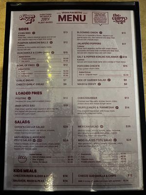 Menu page 1  at Mama B's in Chippendale