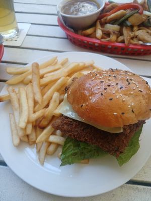 Zinga burger at Mama B's in Chippendale