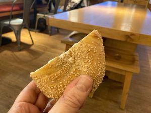 Sesame bagel at Baz Bagel in New York City