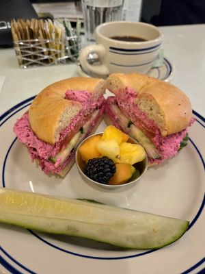 Beet & horseradish spread at Baz Bagel in New York City