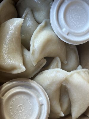 in the tubs there's spicy chili sauce!!  at The Pierogie Place in Wildwood