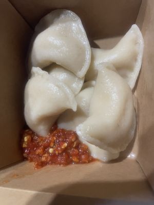 Potato & Vegan Cheddar w/hot chili saucee  at The Pierogie Place in Wildwood