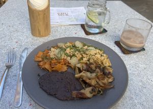 Chiliquiles with oyster mushrooms  at Chumuk in Bucerias