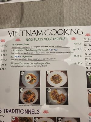 Menu at Vietnam Cooking in Mulhouse