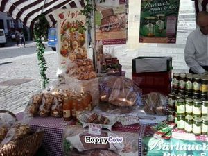 Vegan food by Lebe Gesund at the Saturday market in Rothenburg, Germany. at Lebe Gesund in Rothenburg Ob Der Tauber