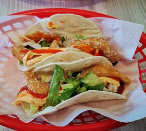 Prawn Tacos at Lord of the Fries in Fitzroy