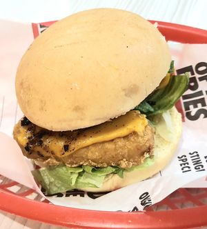 Phish burger at Lord of the Fries in Fitzroy