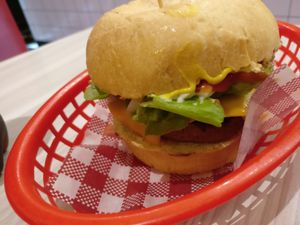 Original burger with beyond meat at Lord of the Fries in Fitzroy