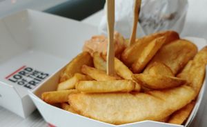 Chunky chips at Lord of the Fries - Swanston St in Melbourne