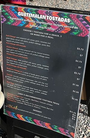 Menu  at Tostadas Food Truck in Boulder