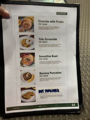 Menu april  at Vedge Bohol in Panglao