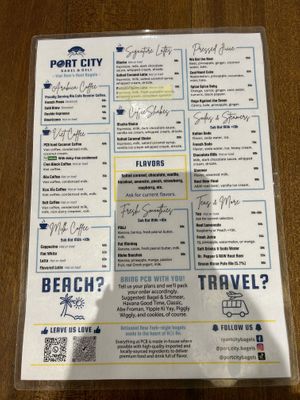 Menu  at Port City Bagels 베이글 in Hoi An