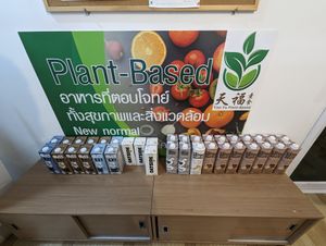 Vegan milks at Suankrua Organic Food in Surat Thani