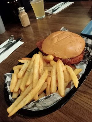 Vegan dirty bird burger at Son of a Gun in Hamilton