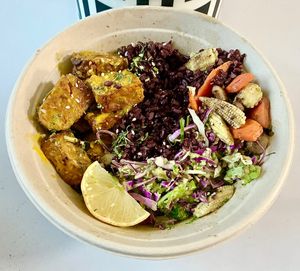Sunshine tempeh bowl at Kreate Vegan Fusion in Dubai