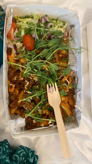 I’ve gotten the fries twice now and both times it’s been AMAZING! It’s also very filling. The only warning I’d give is if you have a low spice tolerance, it might be a bit  at Vegan Food Box in Helsinki