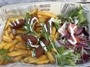 Very dry makkara perunat  at Vegan Food Box in Helsinki