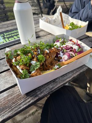Vöner fries. I already started eating before taking the photo  at Vegan Food Box in Helsinki