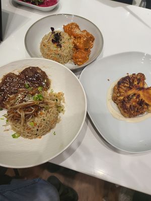 Vegan main dish with butter tofu, teriyaki  at Plantoholic in Dubai