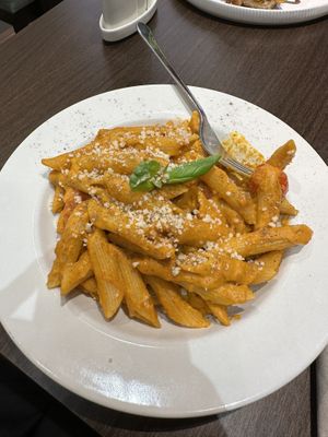 Carbonara (wasn’t like a carbonara at all but really delicious still! - more like a creamy tomato pasta)  at Plantoholic in Dubai