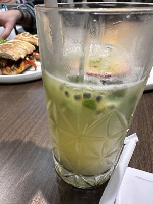 Passion + basil lemonade  at Plantoholic in Dubai