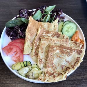 Italian fitata with salad  at Plantoholic in Dubai