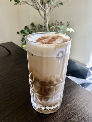 Iced oat milk cappuccino   at Plantoholic in Dubai
