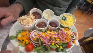 Vegan ploughman's  at Old World Tea Rooms in Ventnor