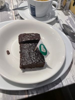 Chocolate brownie  at Old World Tea Rooms in Ventnor