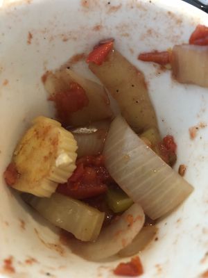 Vegan Cashew Chili??? Um. at Trident Bookstore and Cafe in Boston