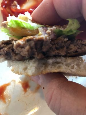 Over cooked $17 Impossible Burger. Zero taste. at Trident Bookstore and Cafe in Boston