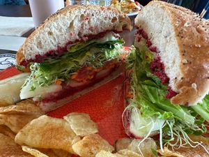 Cheeky vegan up close.  at Zudy's Cafe in Seward