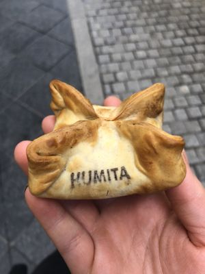 Vegan corn empanada (humita)  at El Repulgue - Empanadas in Sevilla