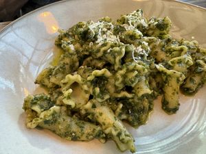 Campanelle al Pesto  at goatlandia kitchen in Sebastopol