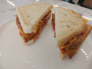 Breakfast sandwich at TULA Cafe in Kingston