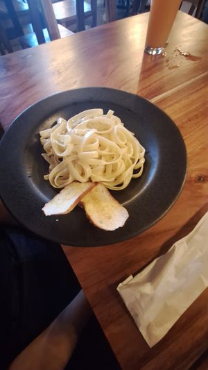 Buttered pasta at Peregrino in Guatape