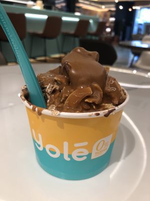 Hazelnut with muesli, biscoff crumb and sauce  at Yolé Cafe - Chinatown in Central Singapore
