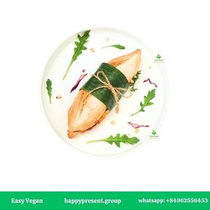 VIETNAM BRILLIANT SHINE 
Vietnamese Bread, Wood-Ear Mushroom, Local Seasonal Vegetables, Vegan Baloney, Vegan Sauces, Vietnamese Herbs, Peanuts,  Other Spices. at Easy Vegan in Hoi An