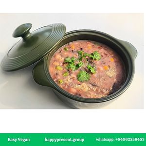 HARMONIOUS NATURE 
Vietnamese Organic Brown Rice, Wood-Ear Mushroom, Organic Goji Berries, Black Beans, Peanuts, Local Seasonal Vegetables, Vietnamese Herbs, Other Spices.
 at Easy Vegan in Hoi An