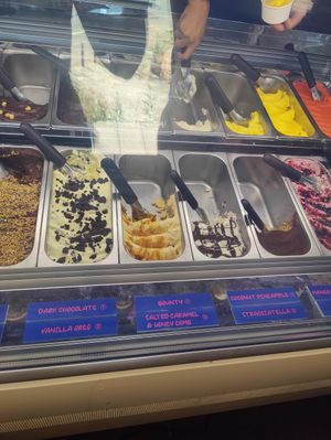 The ones marked with v are vegan at Bali Blue Coffee & Gelato in Pecatu