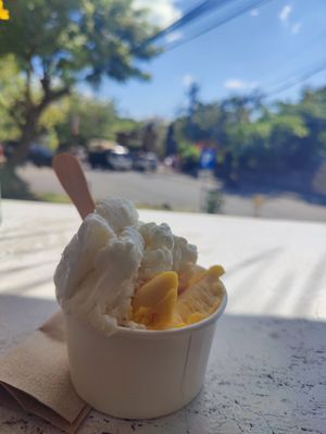 Pineapple/coconut and mango at Bali Blue Coffee & Gelato in Pecatu