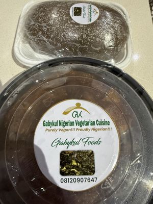 Fantastic portions and delicious Amala  at Gabykul Nigerian Vegetarian Cuisine in Abuja
