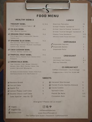Food menu. Vegan bowls & cakes. at The Coffee Spot  in Haarlem