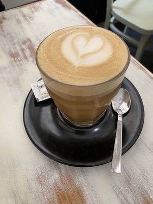 Latte with oat milk  at Nonna's Brunch in Barcelona
