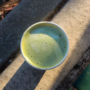 matcha latte at Quarry Bakehouse in Upper Ferntree Gully