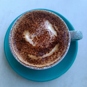 almond capp passes the smiley test :) at Quarry Bakehouse in Upper Ferntree Gully