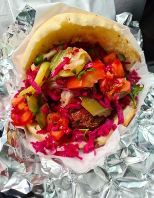 Falafel pita at Maoz in Nijmegen