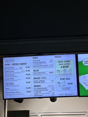 Menu, April 2024  at Veganitas in Luzern