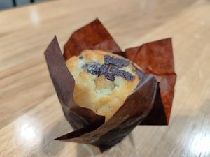 Home made banana chocolate muffin at Veganitas in Luzern