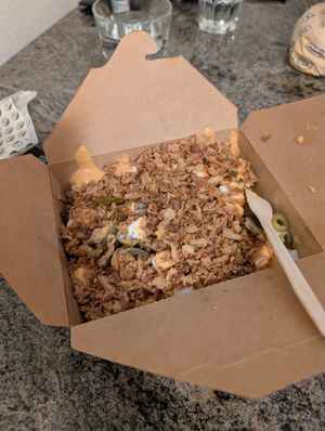 Loaded fries at Veganitas in Luzern